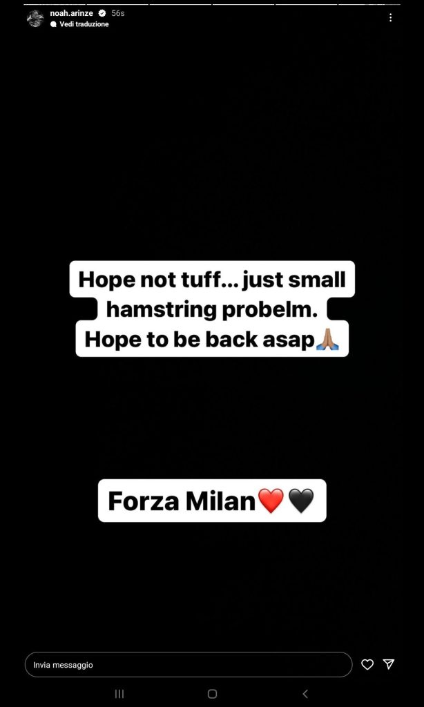 Messaggio Instagram Okafor